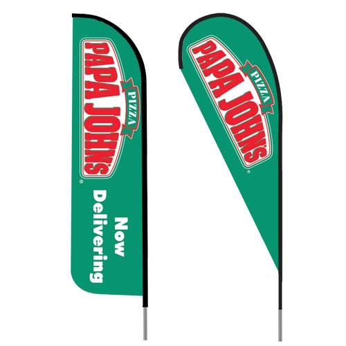Papa John's Delivery Flag for Car Truck Van Double Sided Logo Window insert 