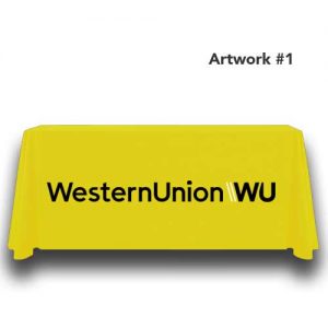 western-union-table-throw-cover-logo-print-yellow