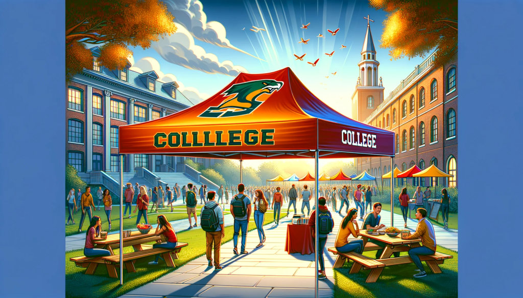 using logo-printed canopies for college events