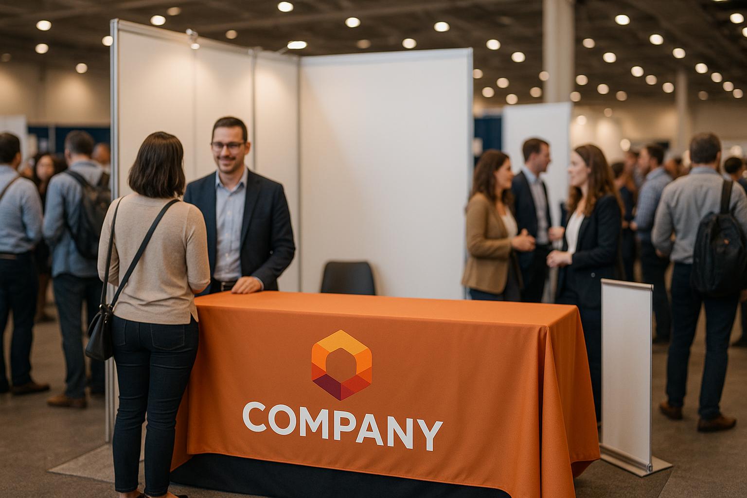 Do custom table covers help increase booth traffic?