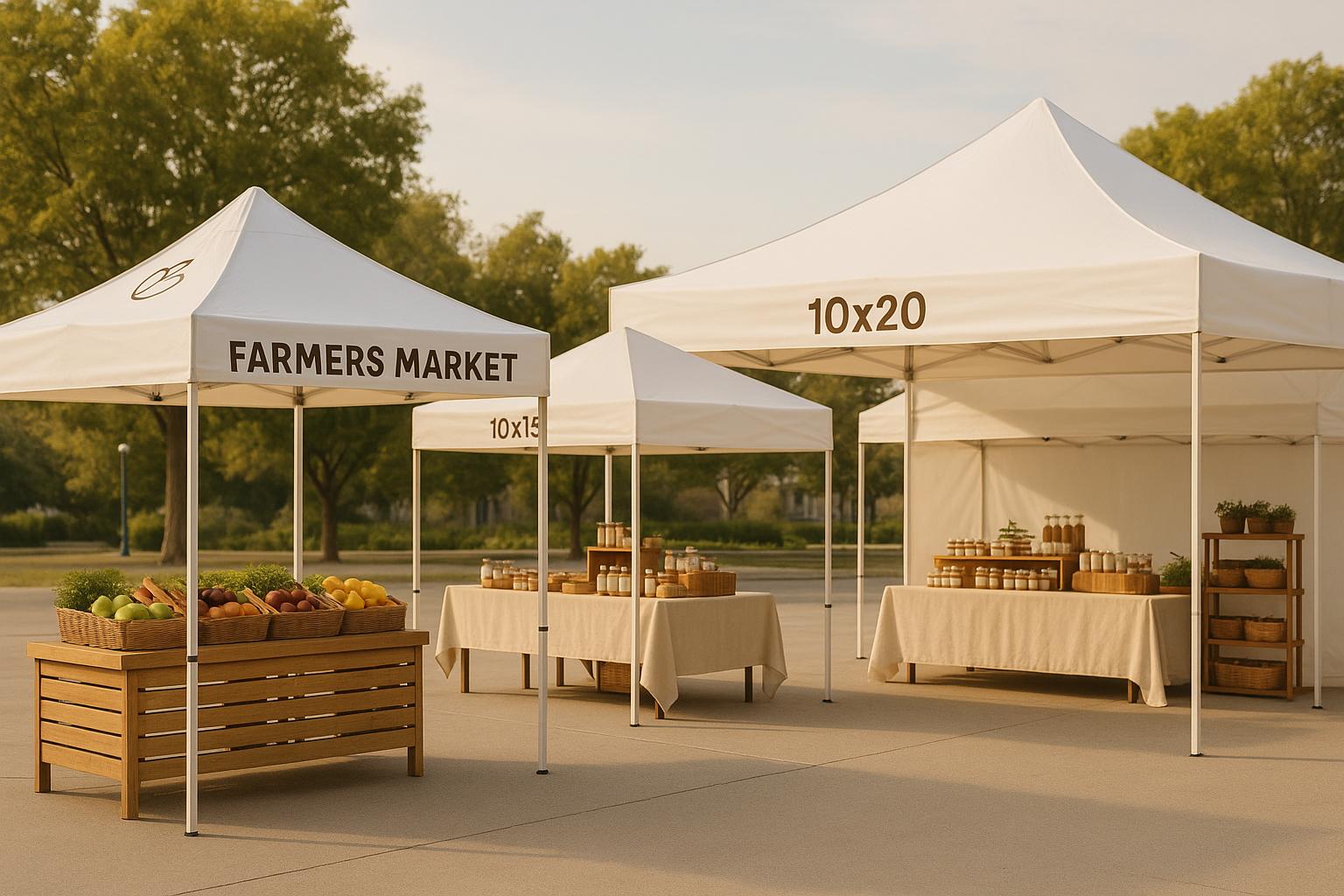 Best tent size for farmers markets, trade shows, and pop-up shops